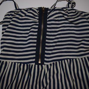 Charlotte Russe Striped Top with Zipper